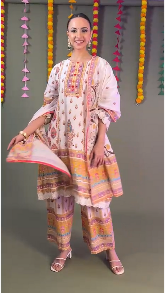 Comfortable Cotton Plazo Set