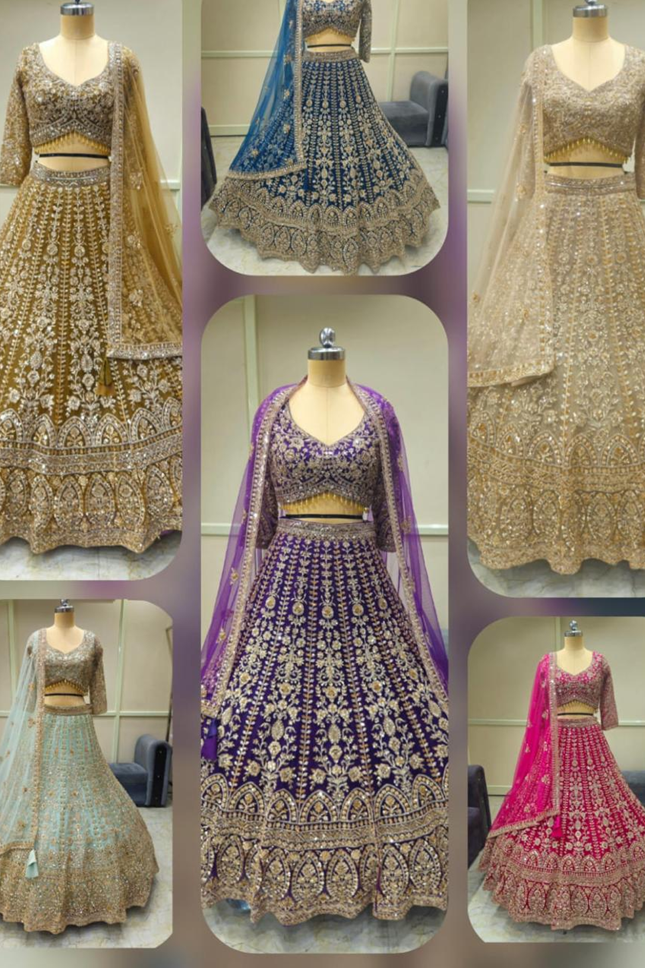 Embroidered Crop Top & Lehenga Skirt Set