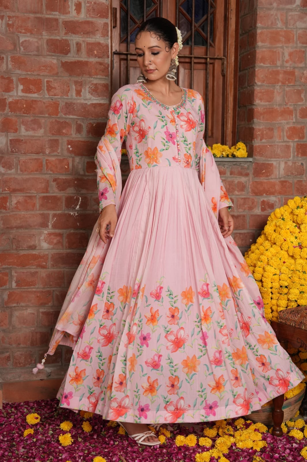 Anarkali suit - powder pink