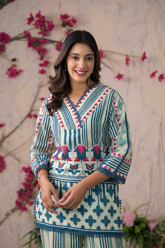 Women Elegant Cord set - blue