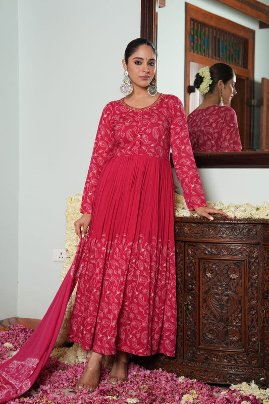 Anarkali Hot Pink